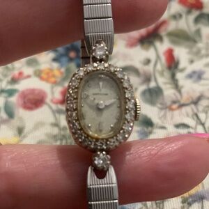 Lovely 14K Gold & Diamond Vintage Hamilton Watch